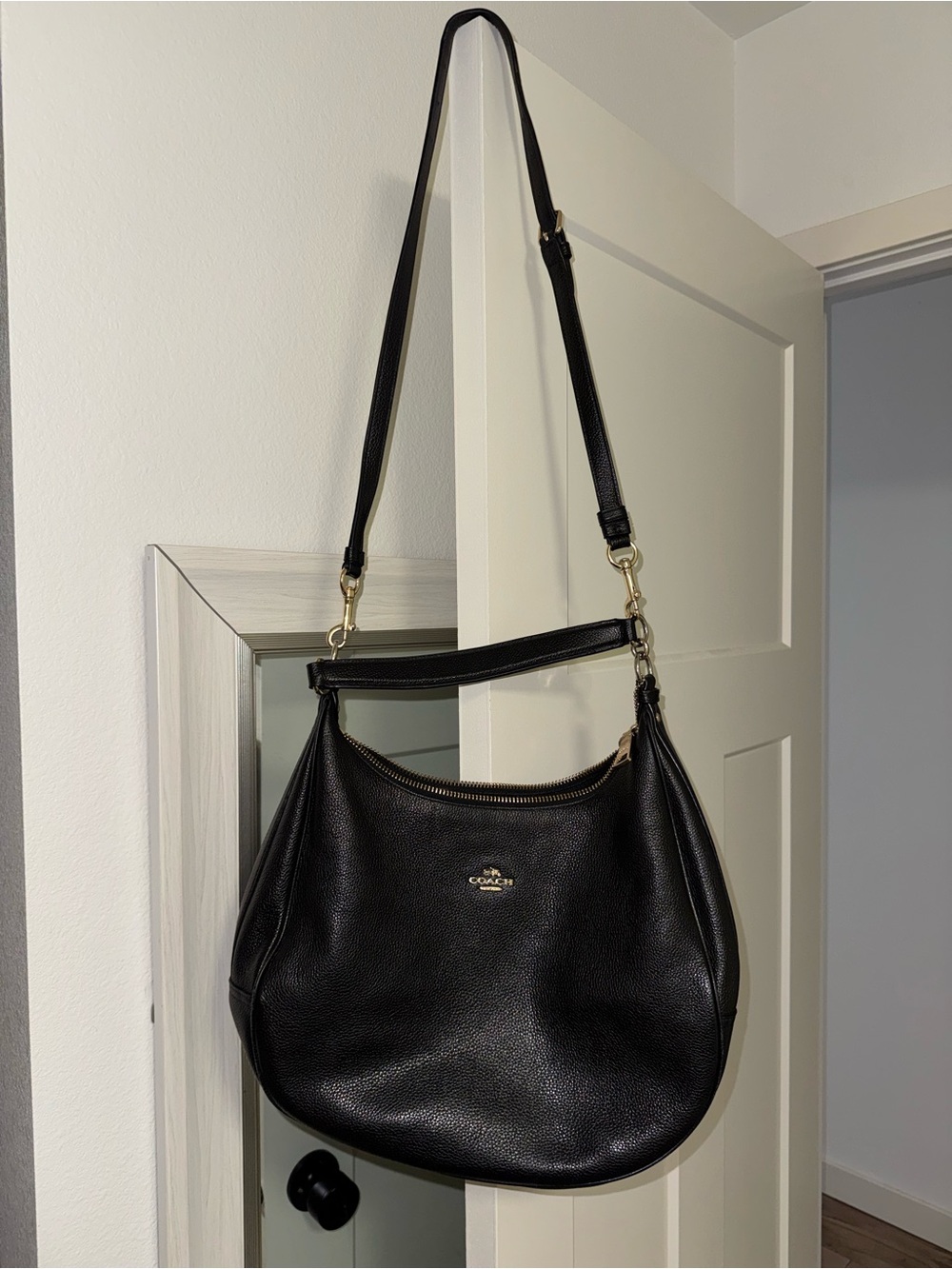 Coach Large Harley Hobo in Black Leather.
